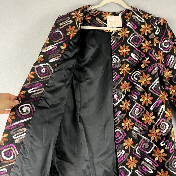 Anthropologie Hutch Floral Embroidered Coat Womens Small Retro Boho Artsy NWT - Picture 5 of 16